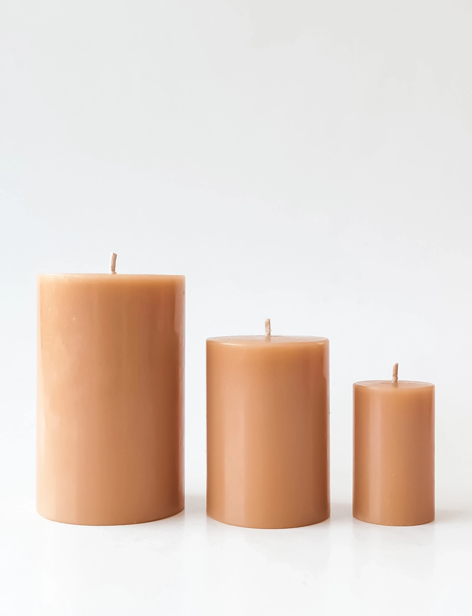 Mysore Sandalwood Pillar Candle view 2