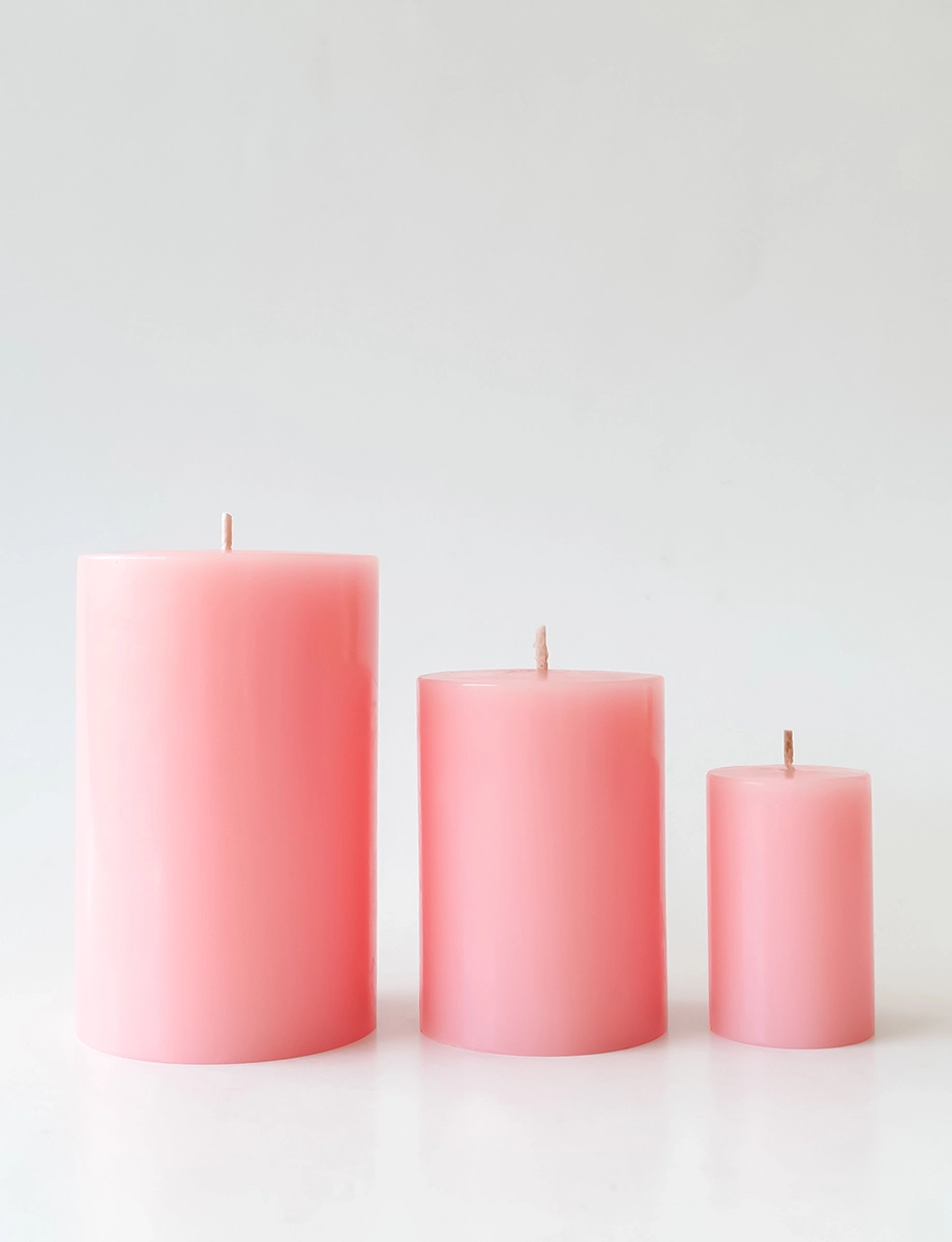 Peach Blossom Pillar Candle view 2