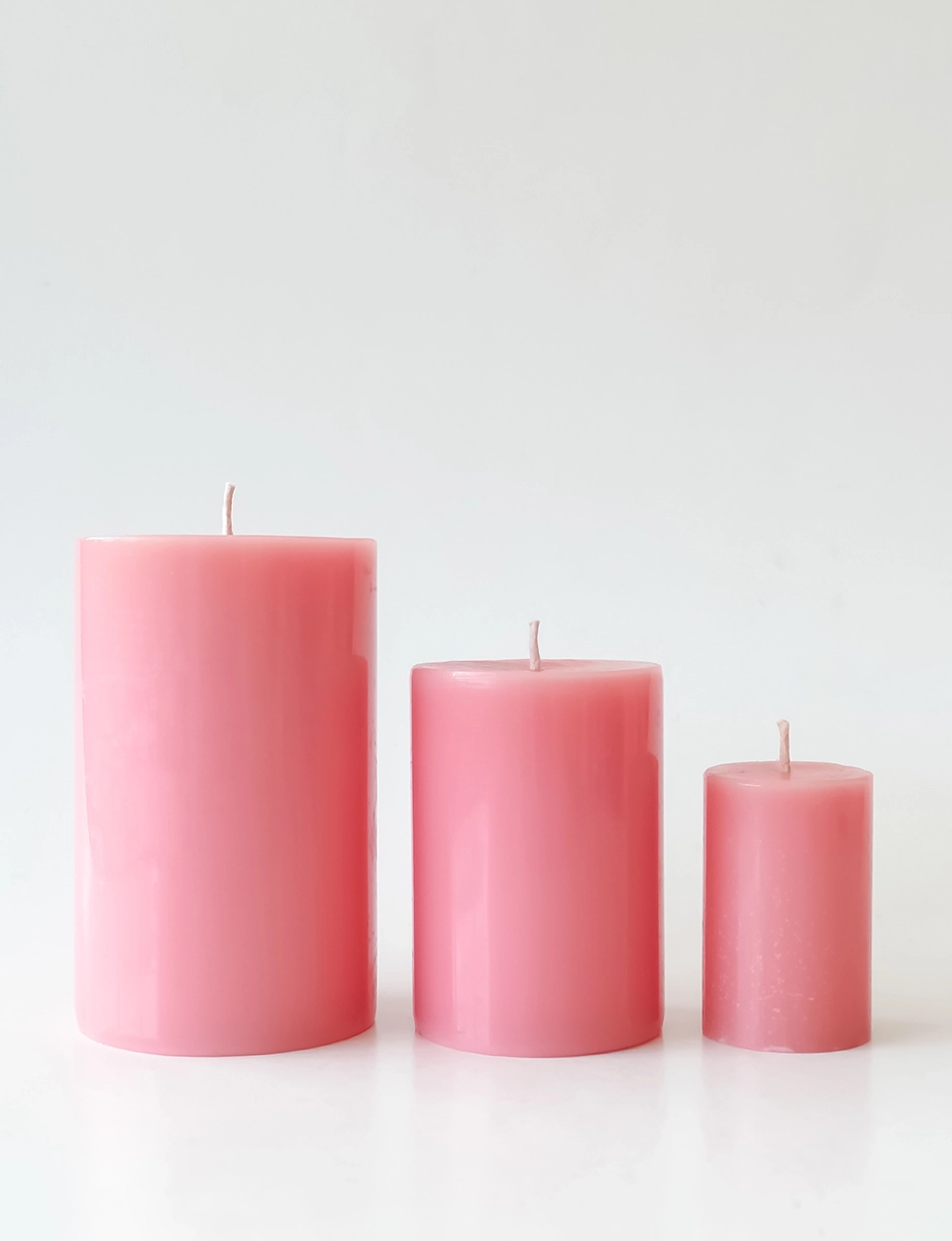 Pink Lotus Pillar Candle view 2