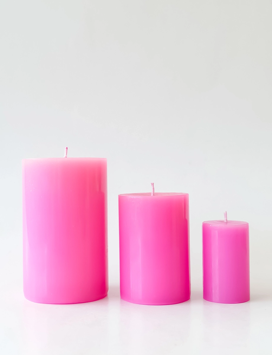 Pinkberry Pillar Candle view 2