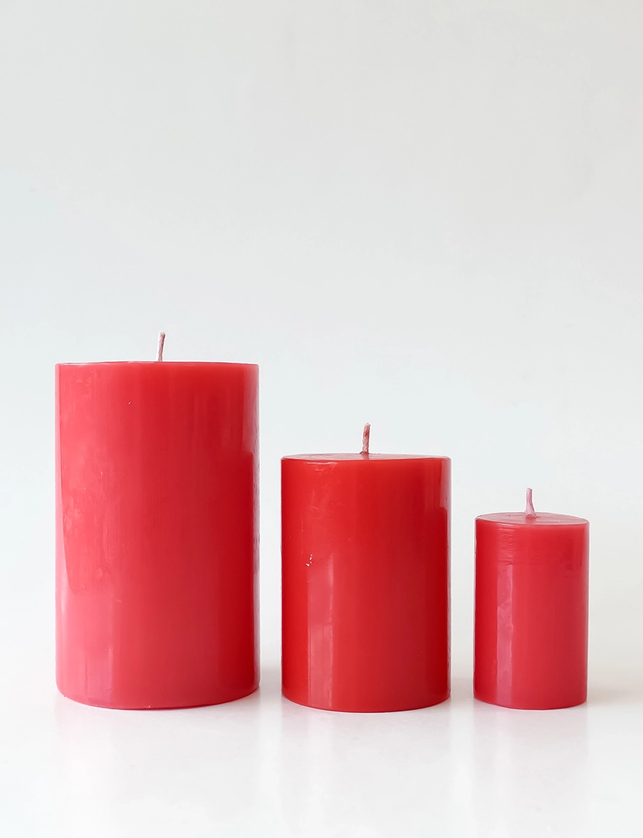 Red Rose Pillar Candle view 2