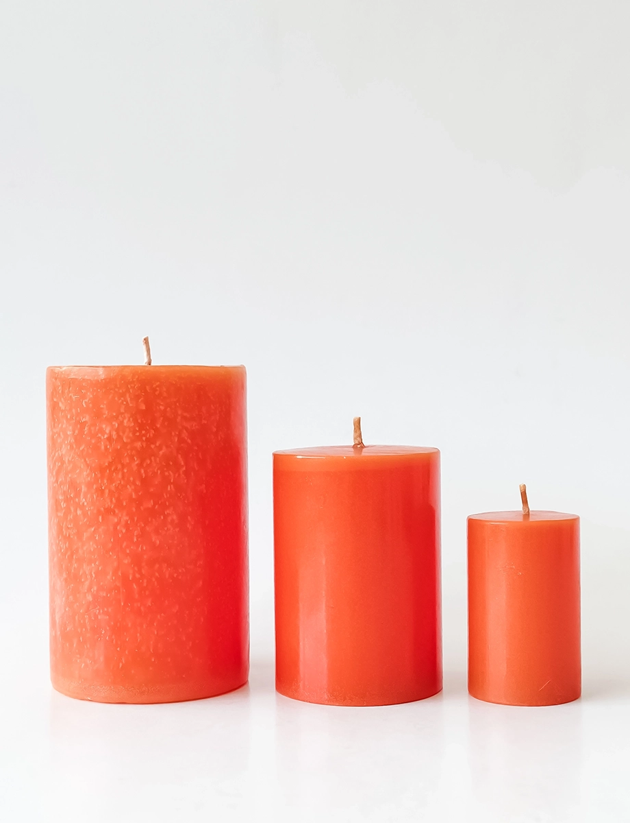 Orange Cinnamon Pillar Candle view 2